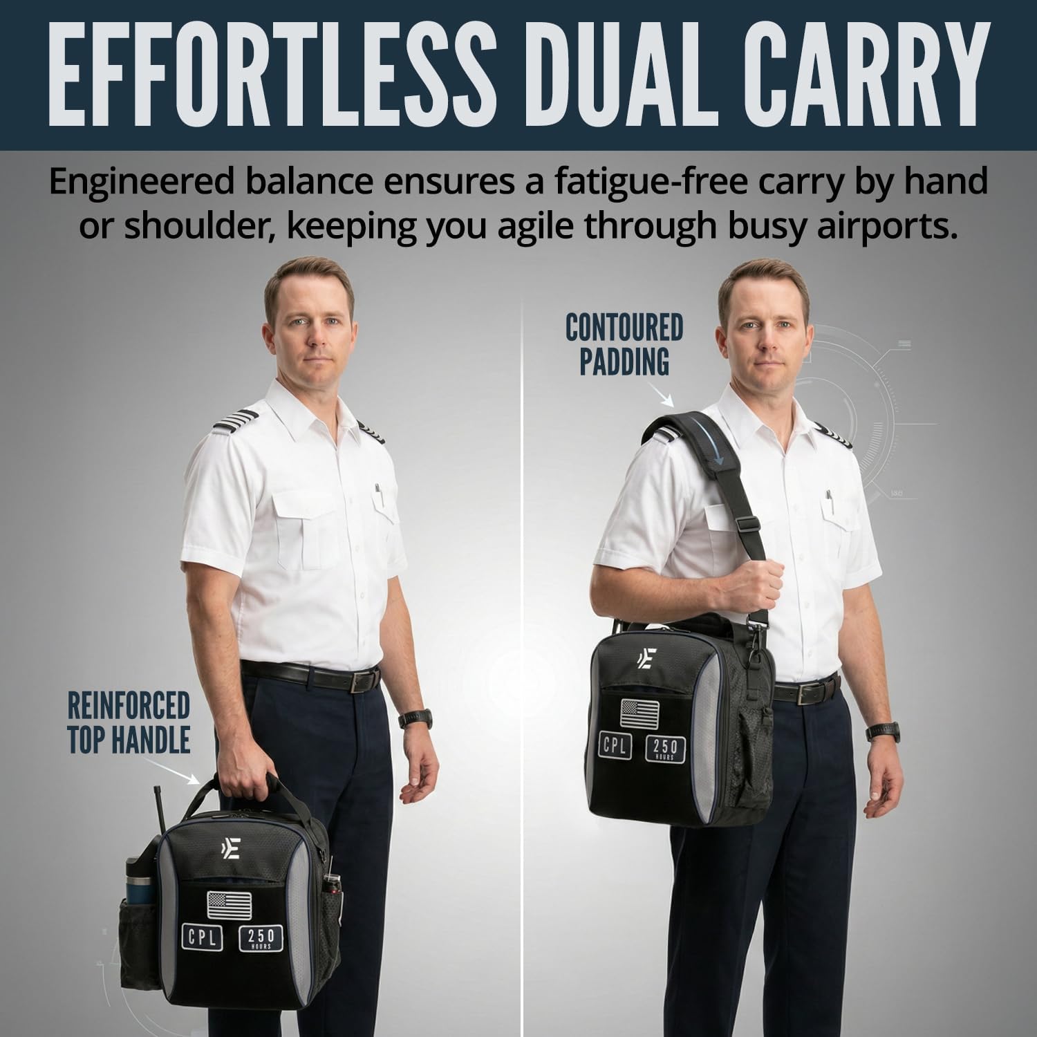 EntireFlight Flight Bag For Pilots - Pilot Bag Carries All Required Pilot accessories and Gear Including Your Kneeboard, Ipad, And Aviation Headset - Great Gifts for Students & CFIs - Image 7