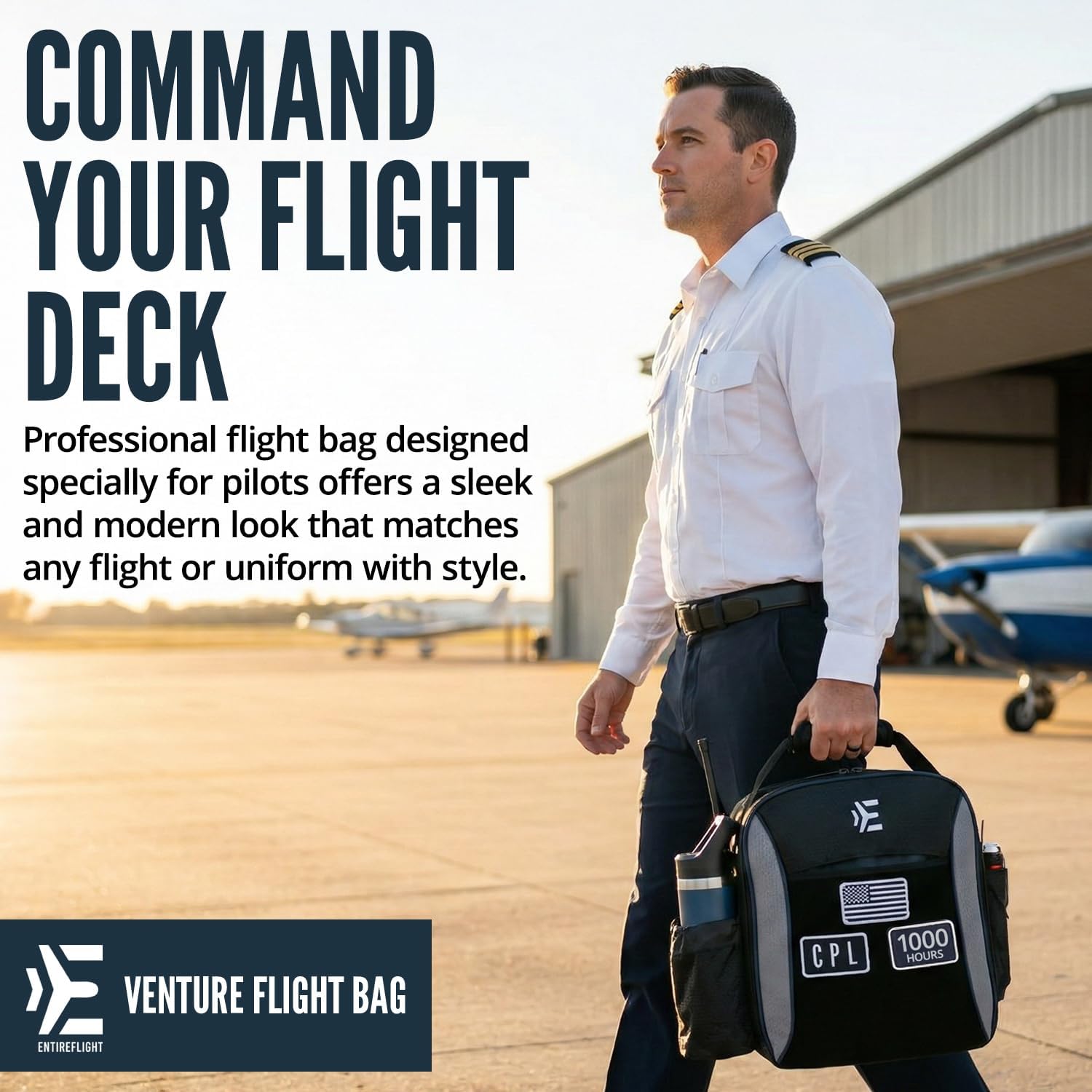 EntireFlight Flight Bag For Pilots - Pilot Bag Carries All Required Pilot accessories and Gear Including Your Kneeboard, Ipad, And Aviation Headset - Great Gifts for Students & CFIs - Image 8